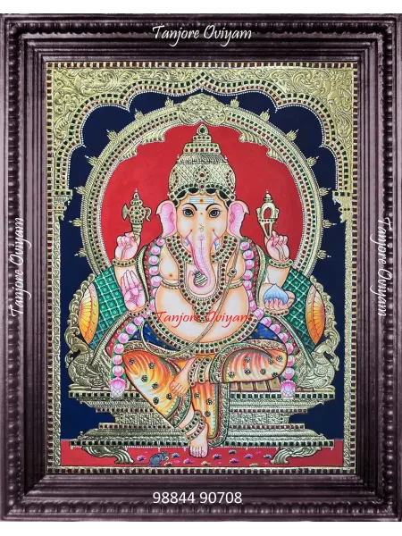 Handmade Tanjore Painting of Lord Ganesha